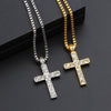 Fashion Hot Gold Plated Diamond Cross Necklace Personality Cross Jewelry Wholesale Factory Price Direct Sales