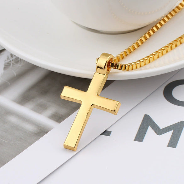 Fashion Hot Gold Plated Diamond Cross Necklace Personality Cross Jewelry Wholesale Factory Price Direct Sales
