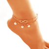 Fashion Hotselling Pearl 8Character Ankle Jewelry Handmade Beaded Doublelayer Bracelet Allmatch Jewelry
