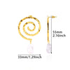 Fashion Imitation Pearl Stainless Steel 18K Gold Electroplated Women's Petal Earrings