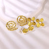 Fashion Imitation Pearl Stainless Steel 18K Gold Electroplated Women's Petal Earrings