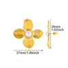 Fashion Imitation Pearl Stainless Steel 18K Gold Electroplated Women's Petal Earrings