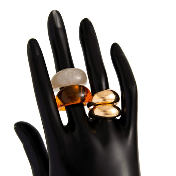 Fashion Ins Geometric Alloy Glazed Ring With Electroplating For Women