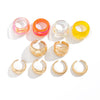 Fashion Ins Geometric Alloy Glazed Ring With Electroplating For Women