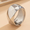 Fashion Ins Metal Smooth Wide Geometric Spring Buckle Electroplated Bracelet