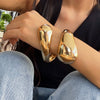 Fashion Ins Metallic Water Drops Bracelet Women's Exaggerated Design Electroplated Open Bracelet
