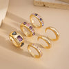 Fashion Ins Style Alloy Geometric Retro Handmade Color Gem Inlay Women's Ring