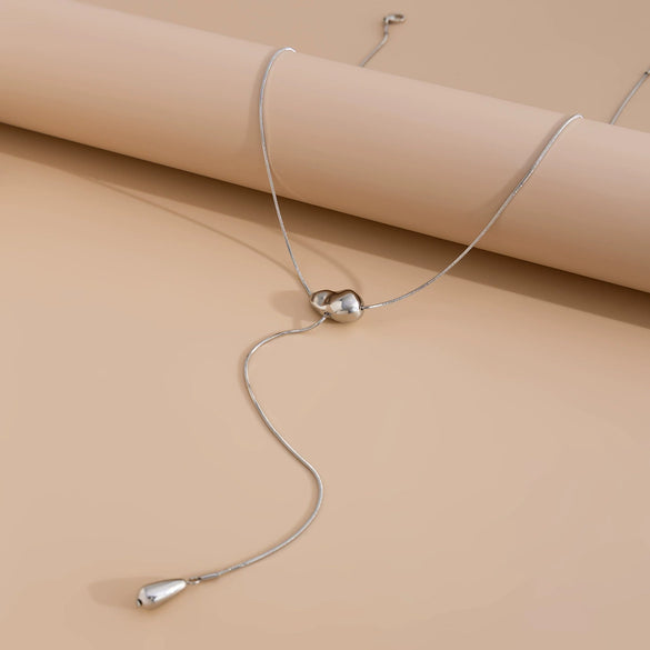 Fashion Ins Style Geometric Iron Snake Bone Chain Pendant Clavicle Necklace With Electroplating
