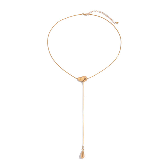 Fashion Ins Style Geometric Iron Snake Bone Chain Pendant Clavicle Necklace With Electroplating