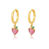 Fashion Ins Style Golden Artificial Crystal Heart Shape Butterfly Pendant Earrings Set With Diamonds For Women