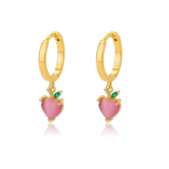 Fashion Ins Style Golden Artificial Crystal Heart Shape Butterfly Pendant Earrings Set With Diamonds For Women
