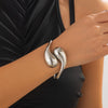 Fashion Ins Style Metallic Water Drops Open Bracelet For Women With Electroplating