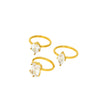 Fashion Ins Style Titanium Steel Adjustable Ring Inlaid With Water Drop Shape Zircon Geometric Design Electroplated For Women