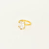 Fashion Ins Style Titanium Steel Adjustable Ring Inlaid With Water Drop Shape Zircon Geometric Design Electroplated For Women