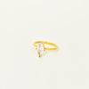 Fashion Ins Style Titanium Steel Adjustable Ring Inlaid With Water Drop Shape Zircon Geometric Design Electroplated For Women