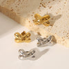 Fashion Ins Style Titanium Steel Earrings With Cross X Shaped Design Pvd Furnace Real Gold Electroplated For Women