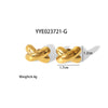 Fashion Ins Style Titanium Steel Earrings With Cross X Shaped Design Pvd Furnace Real Gold Electroplated For Women