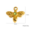 Fashion Insect Stainless Steel Jewelry Pendant With Zircon Inlay And Electroplating Treatment For Necklace And Bracelet Accessories