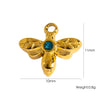 Fashion Insect Stainless Steel Jewelry Pendant With Zircon Inlay And Electroplating Treatment For Necklace And Bracelet Accessories