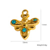 Fashion Insect Stainless Steel Jewelry Pendant With Zircon Inlay And Electroplating Treatment For Necklace And Bracelet Accessories