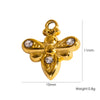Fashion Insect Stainless Steel Jewelry Pendant With Zircon Inlay And Electroplating Treatment For Necklace And Bracelet Accessories