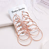 Fashion Iron Alloy Geometric Hoop Earrings Set For Women With Electroplating Treatment