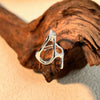 Fashion Irregular Geometric Stainless Steel Open Ring With Electroplating And Heart Shape Design