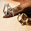 Fashion Irregular Geometric Stainless Steel Open Ring With Electroplating And Heart Shape Design