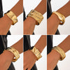 Fashion Irregular Liquid Metal Pleated Bracelet Electroplating Highend
