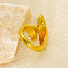Fashion Irregular Titanium Steel Ring With Geometric Pattern And Electroplating Treatment