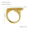Fashion Irregular Titanium Steel Ring With Geometric Pattern And Electroplating Treatment