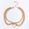 Fashion Jewelry Alloy Heart Shaped Chain Tassel Snake Pendant Three Layer Anklet For Women