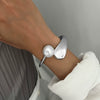 Fashion Jewelry Alloy Imitation Pearl Irregular Geometric Opening Bracelet For Women With Electroplating