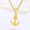 Fashion Jewelry Alloy 24K Gold Plated Cold Style Cross Anchor Pendant