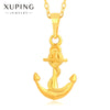 Fashion Jewelry Alloy 24K Gold Plated Cold Style Cross Anchor Pendant