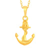 Fashion Jewelry Alloy 24K Gold Plated Cold Style Cross Anchor Pendant