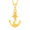 Fashion Jewelry Alloy 24K Gold Plated Cold Style Cross Anchor Pendant
