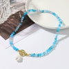 Fashion Jewelry Artificial Crystal Geometric Drop Shape Electroplated Ball Chain Women's Necklace