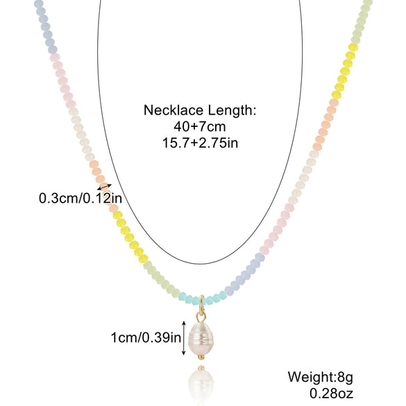 Fashion Jewelry Artificial Crystal Geometric Drop Shape Electroplated Ball Chain Women's Necklace