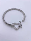 Fashion Jewelry Copper Microinlaid Zircon Geometric Love Bracelet With Electroplating