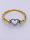Fashion Jewelry Copper Microinlaid Zircon Geometric Love Bracelet With Electroplating