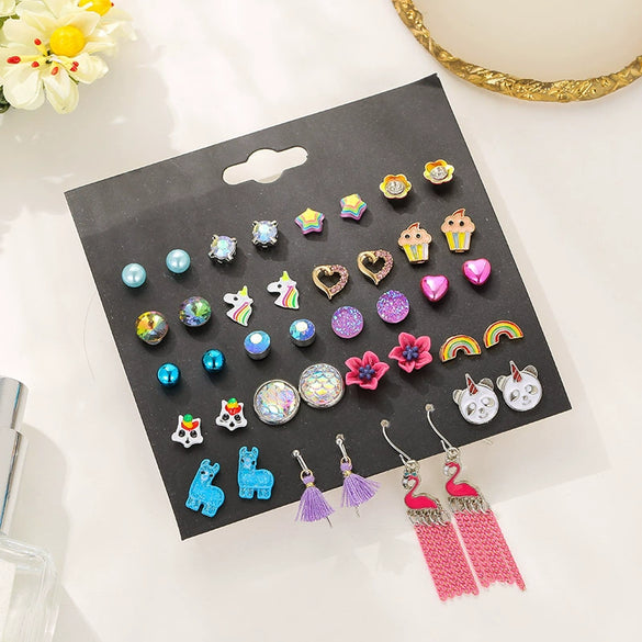 Fashion Jewelry Earrings Set Alloy Imitation Zircon Peach Heart Diamond Earrings For Women