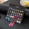 Fashion Jewelry Earrings Set Alloy Imitation Zircon Peach Heart Diamond Earrings For Women