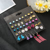 Fashion Jewelry Earrings Set Alloy Imitation Zircon Peach Heart Diamond Earrings For Women