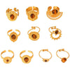 Fashion Jewelry Inlaid Tiger Eye Stone Geometric Ring Titanium Steel Stainless Steel Vacuum Electroplated Set With Gems For Women