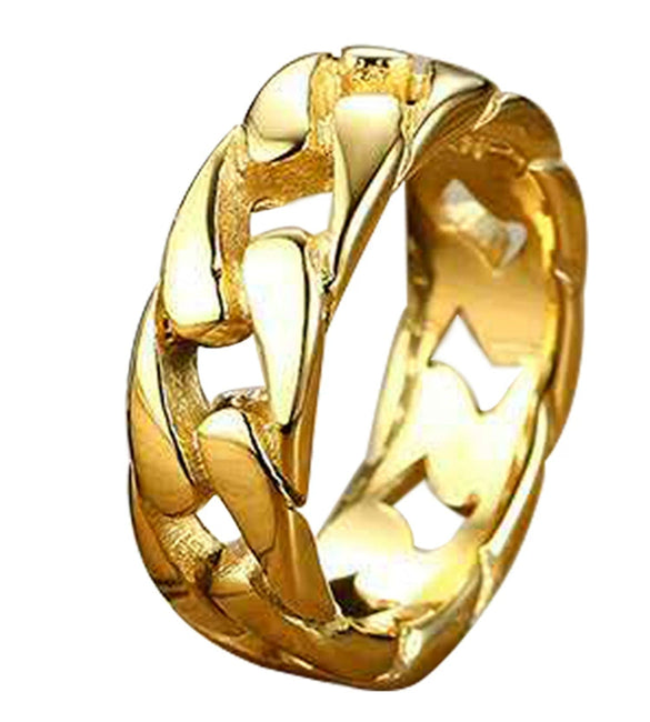 Fashion Jewelry Metal Geometric Twist Hollow Stripe Ring With Electroplating