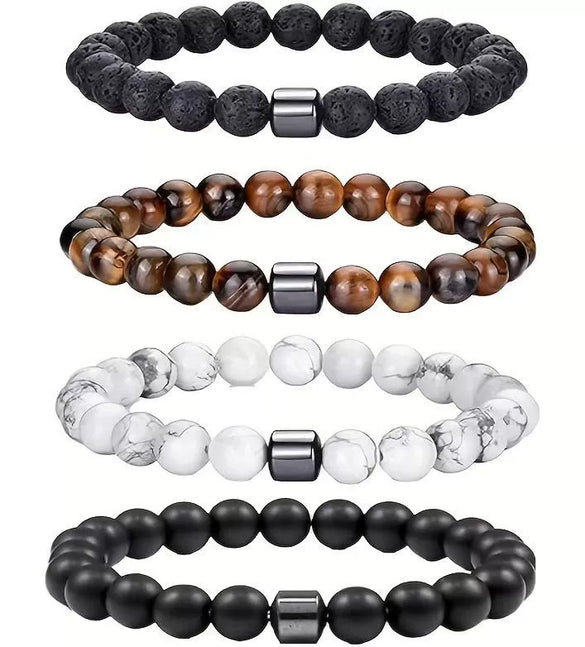 Fashion Jewelry Natural Stone Bracelet Copper Geometric Handmade