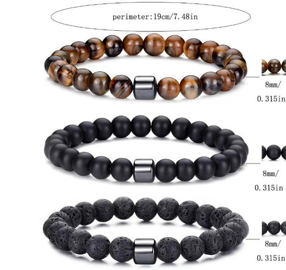 Fashion Jewelry Natural Stone Bracelet Copper Geometric Handmade