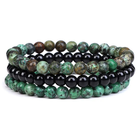 Fashion Jewelry Natural Stone Bracelet Copper Geometric Handmade