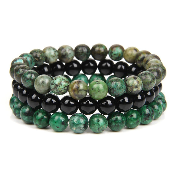 Fashion Jewelry Natural Stone Bracelet Copper Geometric Handmade